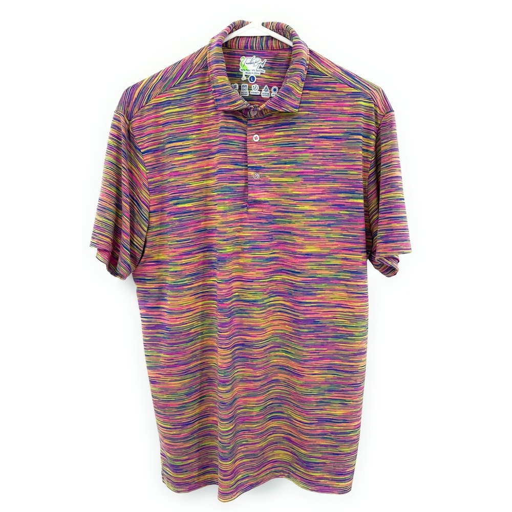 Tailorbyrd Men's Golf Polo SPF 30 Collared Multicolor Sz L‎